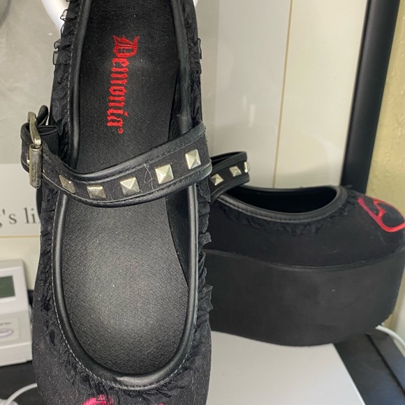 NEW W/out Box.  Demonia Mary Janes Platforms.  Size 11.    3 1/4” Platform - Picture 2 of 3